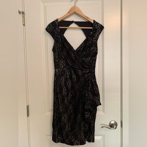 Maggy London Black Lace Layered Dress in Size 6